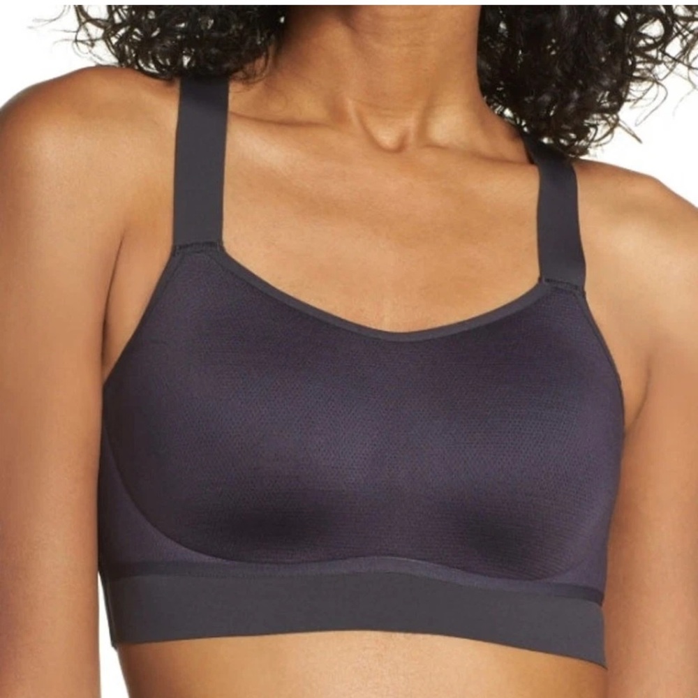 NEW Nike Breathe Tech Pack DRI-FIT Sports Bra Scoop Neck X-Back Black Large